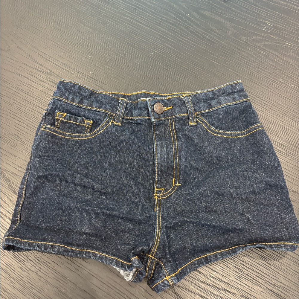 BDG - Urban Outfitters - Denim High Rise Shorts with Mustard Stitching
